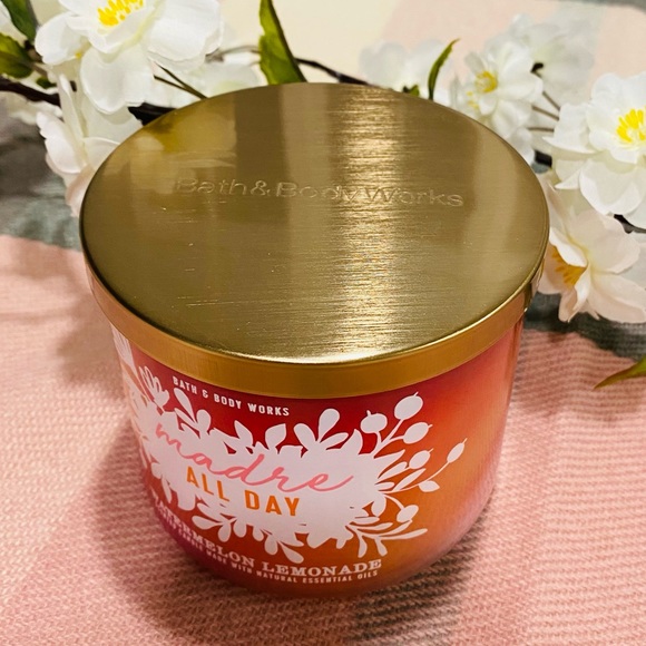 Bath & Body Works Accents New Watermelon Lemonade 3 Wick Candle